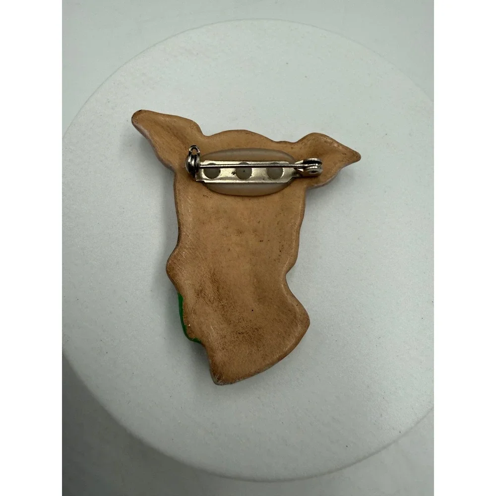 Vintage Reindeer‎ Brooch Christmas Deer Green Bow Tie Pin Holiday Jewelry